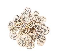 ABOOFAN 100pièces Découpes Bois Œuf De Pâques Ornements Pour Loisirs Créatifs Objets Bois Pour Bricolage