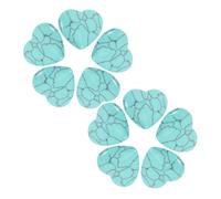 ABOOFAN 10pcs Pierres Turquoise Naturelles Polies de Cœur 20mm pour Bricolage et Décoration Maison Vert Lisse et Élégant