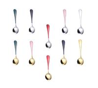 ABOOFAN 10pièces Lot de Cuillères à Café Acier Inoxydable Colorées Cuillères à Dessert Finition Piano Set Multi-couleurs pour Ustensiles de Cuisine et Service de Table