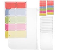 ABOOFAN 12 pièces Classeur Transparent avec Fermeture Éclair et Étiquettes Adhésives Lot Rangement pour Documents Sans Perforation Accessoires Bureau et Étude