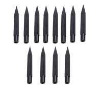 ABOOFAN 12 Pièces Piquet de Sol Noir en Abs pour Lampe de Jardin Facile à Assembler, Design Léger, pour Éclairage Paysager et Allées en Extérieur