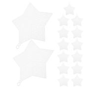 ABOOFAN 15 Pièces Feuille de Maille Plastique D'étoile à Cinq Branches, Surface Lisse, Maillage Uniforme, Broderie la Maison L'école