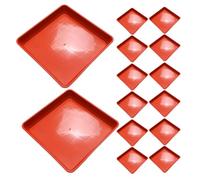 ABOOFAN 15 Pièces Soucoupe pour Pot de Fleur en Plastique PP Rouge | Plateau de Récupération pour Vases et Bonsaïs, Usage Intérieur Extérieur, Ne Se Décolore Pas