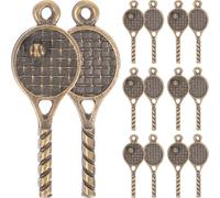 ABOOFAN 18 pcs Lot de Breloques Raquette Tennis Vintage Antique Pendentifs Légers et Durables pour Bijoux DIY Bracelets Colliers Accessoires