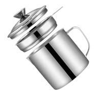 ABOOFAN 1ensemble Récipient à Huile Inox avec Passoire Grande Capacité pour Cuisine Filtre pour Stockage et Cuisson Pot Polyvalent pour Huiles de Friture et Graisse