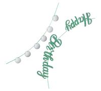 ABOOFAN 2 Ensembles Golf Birthday Banner With Happy Birthday Garland And Golf Ball Flag Reusable Party Photo Prop For Boys Sports Themed Celebrations