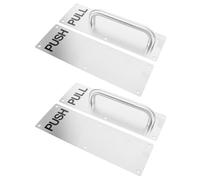 ABOOFAN 2 Ensembles Poignée Porte Coulissante Inox Robuste Plaque Push-pull Résistante pour Porte Commerciale et Intérieure Quincaillerie Métallique pour Bureaux et Commerces