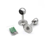 ABOOFAN 2 Ensembles Support Tringle Rideaux Acier Inoxydable Rond avec Fixation Percée Anti-fléchissement Lot pour Tube Penderie Robuste