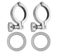 ABOOFAN 2 Jeux de Colliers de Serrage Tri Clamp en Acier Inoxydable 304 Robustes avec Joint en Silicone, Pince à Broche Unique, Étanchéité Renforcée, Accessoires pour Raccords Sanitaires