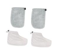 ABOOFAN 2 paires Kit de Mitaines et Coton Isolant pour Bain de Paraffine Protection Chaleur pour Soin Mains et Accessoires Pédicure Spa à Domicile et Professionnel Couleur Aléatoire