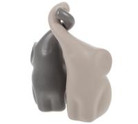 ABOOFAN 2 Paires Statuette Éléphant Couple, Style Moderne Abstrait | Décoration Maison et Bureau, Taille S, Teinte Ivoire Aléatoire, Idée Présent pour Couple Style Aléatoire