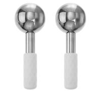 ABOOFAN 2 Pcs Globes de Glace en Acier Inoxydable pour Visage et Cou, Outil de Massage Facial Rafraîchissant et Doux Peau, Cryothérapie et Raffermissement Couleur Aléatoire