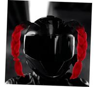 ABOOFAN 2 pièces Accessoire Tresse de Casque Amovible Extension Queue de Cheval Dégradé Noir Rouge et Confortable pour Femmes Motardes