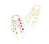 ABOOFAN 2 pièces Bandeau Floral Marguerite Bohème Serre-tête Garland pour Fête Mariage et Plage Léger et Antidérapant Accessoire Cheveux Fille Femme