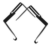 ABOOFAN 2 Pièces Crochet de Porte Réglable en Fer pour Cabine, Noir | Profil Plat Renforcé, Support Robuste, pour Bureau et Maison, Panneau de 1,37 à 2,44 Pouces