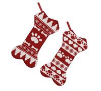 ABOOFAN 2 Pièces de Noël Feutre de Noël Décorations de Noël de Noel en Forme d'os Chaussette de Noel créative de Noel personnalisés Tissu Non tissé