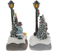 ABOOFAN 2 Pièces décorations LED LEDs The Noel Maisons du Village de Noël Figurines de Villas Miniatures Petite Maison Petites Maisons décor Vif Artisanat Lumineux résine
