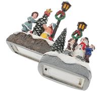 ABOOFAN 2 Pièces décorations LED LEDs The Noel Maisons du Village de Noël Figurines de Villas Miniatures Petite Maison Petites Maisons décor Vif Artisanat Lumineux résine