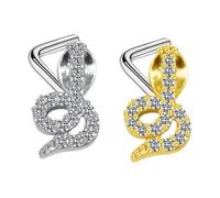 ABOOFAN 2 Pièces Goujon De Nez De Serpent Anneau De Nez Septum Piercing à La Lèvre Anneaux De Nez De Septum Pour Les Femmes Pince-nez Inde Manquer Européen Et Américain Acier Inoxydable