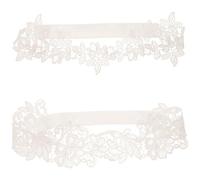 ABOOFAN 2 Pièces Jarretière en Dentelle Blanche Mariée, Élégante et Extensible, Accessoire Nuptial Délicat pour Sublimer la Forme Lors du Mariage
