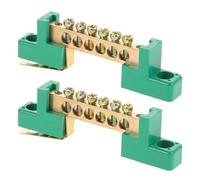 ABOOFAN 2 pièces Kit de Barres de Mise Terre Cuivre Positions Bornier de Raccordement Électrique Robuste pour Boîtes de Jonction et Distribution Connecteurs Sécurisés pour Installation