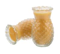ABOOFAN 2 Pièces Lampe de Puja Bouddhiste Ananas, Verre Jaune | Coulure, Offrande D’autel, Usage Maison ou Temple, Symbole Amulette