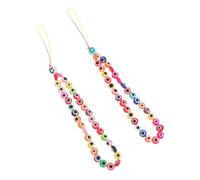 ABOOFAN 2 pièces Lanières de Téléphone Anti-perte avec Perles Colorées Mode Décoration Mobile et Bracelet Pratique pour Femmes et Hommes