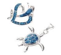 ABOOFAN 2 pièces Lot de Pendentifs Breloques Tortue et Dauphin Émail Accessoires Bijoux Animaux Marins Charms pour Fabrication Colliers et Boucles Oreilles Design Détaillé et Polyvalent