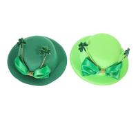 ABOOFAN 2 Pièces Mini Chapeaux Trèfle Clip Cheveux Femmes Accessoire Fête Saint Patrick Lot Vert