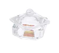ABOOFAN 2 pièces Mini Gobelet Verre Cristal Octogonal avec Couvercle Tasse Compacte pour Mélange Liquide et Poudre Outil Nail Art Professionnel Salon et Usage Personnel Lot