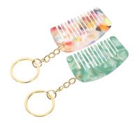 ABOOFAN 2 pièces Mini Peignes Larges Porte-clés Matériau Stable Démêlant Doux pour Femmes Mini Peignes de Voyage Compacts et Pratiques