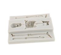 ABOOFAN 2 pièces Moules à Gâteau Silicone Squelette Halloween de Non Adhésif pour Créer Bonbons Cookies et Puddings Décoratifs avec Design Effrayant