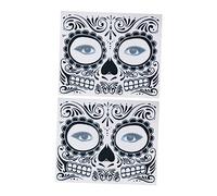 ABOOFAN 2 Pièces Noir Squelette Accessoire Visage Noir Déguisement Maquillage Autocollants Paillettes Autocollants Applique Accessoires Visage Autocollants Autocollants Halloween