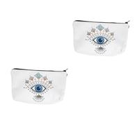 ABOOFAN 2 Pièces Oeil du Diable Trousse De Train De Maquillage Portefeuilles Zippés pour Femmes Contenant De Maquillage Pochette Cosmétique De Voyage Polyester Œil Polyvalent Manquer
