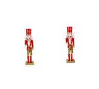 ABOOFAN 2 Pièces Ornement Casse-Noisette Soldat Casse-Noisette en Décorations de Soldats de Noël décoration de Figurine de Noël Roi Rouge