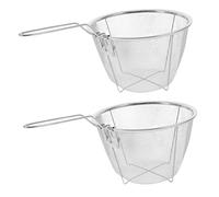 ABOOFAN 2 pièces Panier à Frire Inox avec Poignée Passoire Fine Multifonction pour Friture Égouttage et Service Adapté Cuisine Maison et Professionnelle