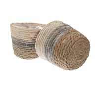 ABOOFAN 2 Pièces Panier De Fleurs Panier De Rangement en Osier Pot De Fleurs en Paille Cache-Pot Pot De Fleurs en Jonc De Bac De Rangement Panier en Bambou Intérieur Gazon