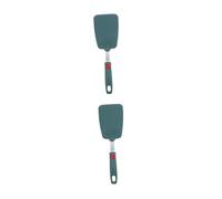 ABOOFAN 2 Pièces Pelle Mince En Silicone Spatule De Cuisson Spatule De Cuisine Antiadhésive Ustensiles Nageoire De Poisson De Cuisine Vert Foncé Acier Inoxydable