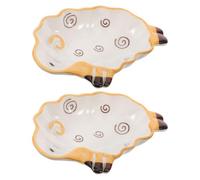 ABOOFAN 2 Pièces Petits Bols à Sauce en Céramique Forme Mouton pour Sauces Japonaises, Plats à Grignotage Robustes et Gain de Place, pour Dîners en Famille