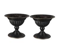 ABOOFAN 2 Pièces Pot De Fleur Urne Traditionnelle Classique Décor De Mariage Noir Grand Vase Jardinière D'urne Vase De Mariage à Fleurs Décoration De Table De Le Fer