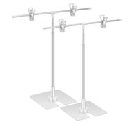 ABOOFAN 2 Pièces Présentoirs, Présentoir Vertical Réglable, Acier Inoxydable et Plastique, Blanc, pour Affichage Intérieur et Extérieur, Support D'affichage Publicitaire