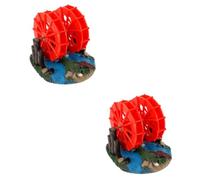 ABOOFAN 2 Pièces Roue à Eau de Simulation pour Aquarium Plant Water Piscine Aqua aquarelum décoratif décorations d'aquarium Roue hydraulique abri de Poisson pour Aquarium résine