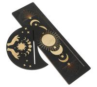 ABOOFAN 2 pièces Support de Cartes Tarot Bois Naturel Porte-Cartes Décoratif Phase Lune Présentoir Artisanat pour Outils Divinatoires pour Bureau et Décoration