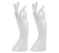 ABOOFAN 2 Pièces Support Main Mannequin Réaliste pour Bijoux Présentoir Bague Bracelet Modèle Main Féminine Portable pour Comptoir et Exposition