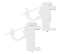 ABOOFAN 2 pièces Support Tringle Rideau Ajustable sans Perçage Blanc Porte-Rideaux Adhésif pour Barre de Placard et Rideau Clips Abs PP Faciles à Installer sans Clous