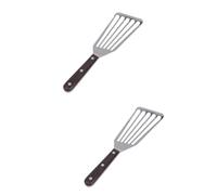 ABOOFAN 2 Pièces Tourneur De Cuisine Pelle à Crêpes En Métal Retourneur De Friture Tourneur D'oeufs Retourneur à Fentes En Acier Inoxydable Pelle à Poisson Spatule Multifonction