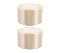 ABOOFAN 2 Rouleaux Ruban de Satin Uni Beige en Rouleau, 24 Yards | Polyester à Surface Lisse, Rouleau Pratique, pour Invitations, Bouquets de Mariée, Couture, Fêtes