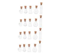 ABOOFAN 20 Pièces Petite Bouteille De Souhait Petites Bouteilles De Potion avec Bouchon Flacon à Un Verre Transparent