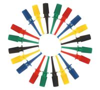 ABOOFAN 20 Pièces Pinces Essai Plastique Rondes avec Crochet à Ressort pour Multimètre Saisie Précise de Petits Composants Électronique Kit de Clips de Test Fiables et