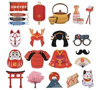 ABOOFAN 20pièces Kit Accessoires Photo pour Photomaton sur Thème Japonais Accessoires Portables Monter Soi-même Articles De Fête Japonais pour Soirées Et Banquets